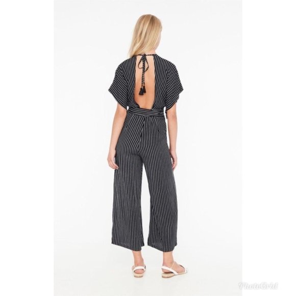 Faithful The Brand Cedric Striped Backless Jumpsuit - Picture 2 of 2